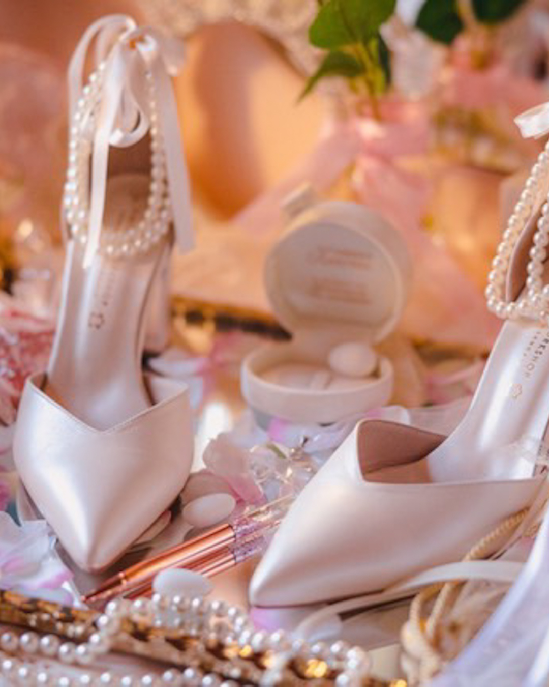 Alexandra Δερμάτινες Γόβες με Πέρλες